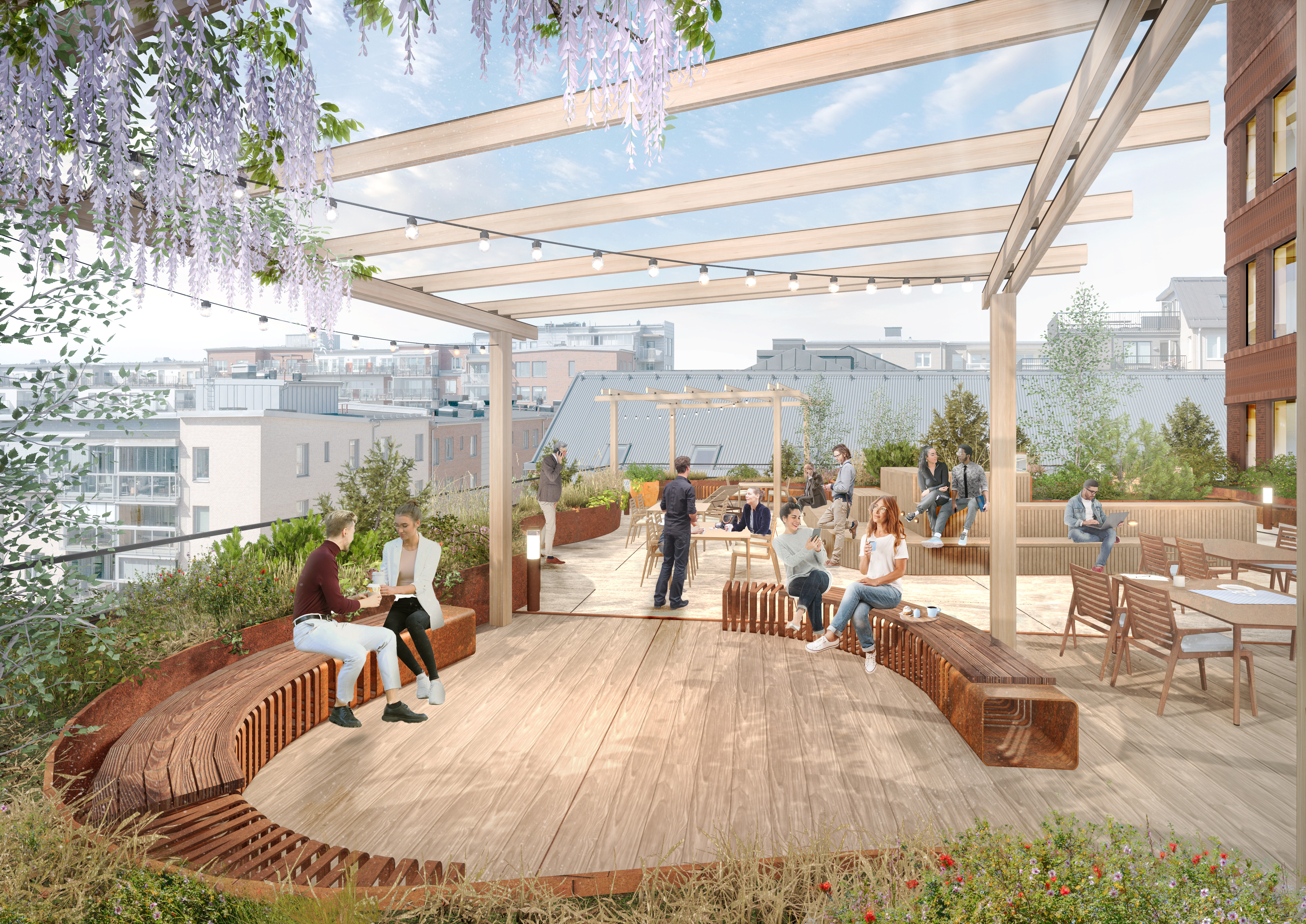 Concept image of the terrace at Posthornet.